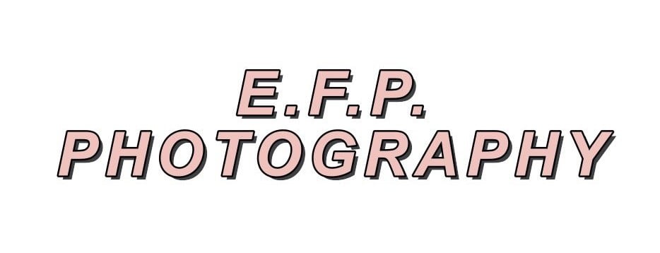 Logo for E.F.P. Photography featuring stylized text in pink and black.
