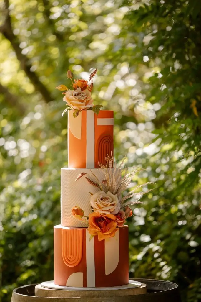 wedding cake, modern wedding cake, wedding cake, orange cake